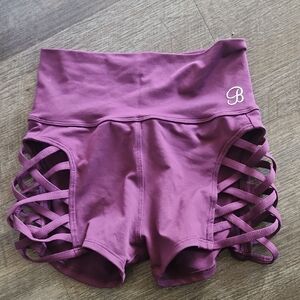 Bombshell Sportswear Mauve Crisscross Athletic Shorts